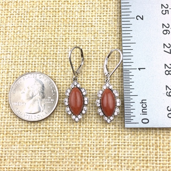 Goldstone Sandstone & Crystal Sterling Silver Earrings JOY - Picture 4 of 8